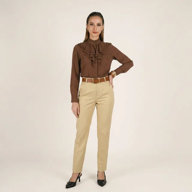 Sand Tailored Tapered Trousers