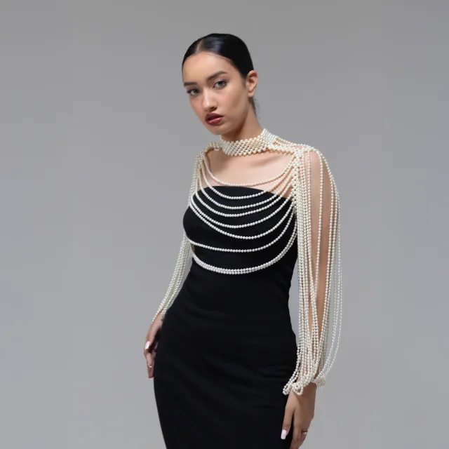 Cascading Pearl Shoulder & Arm Drapes