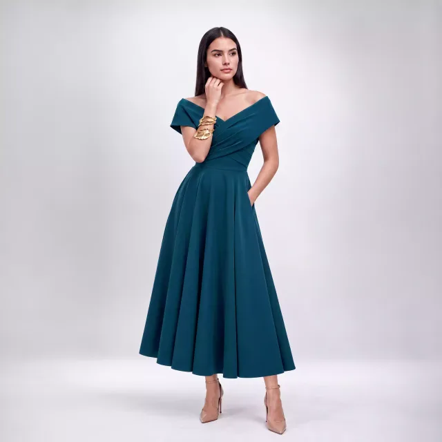 The Draped Midi Dress