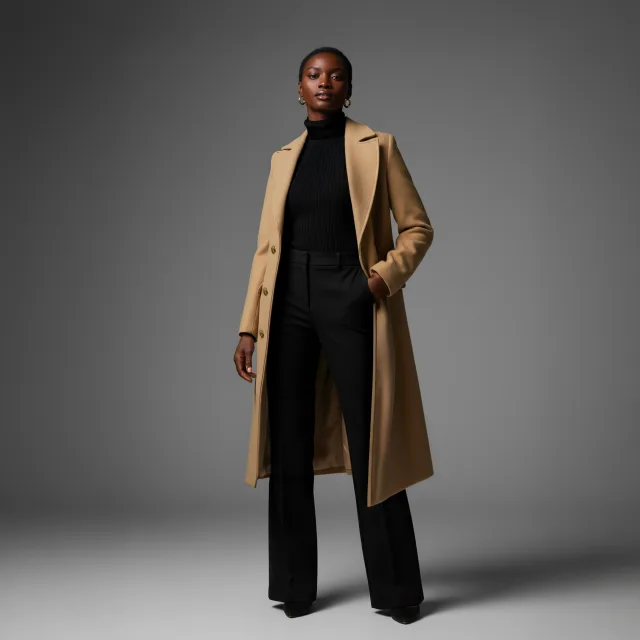 Camel Tailored Wool Coat