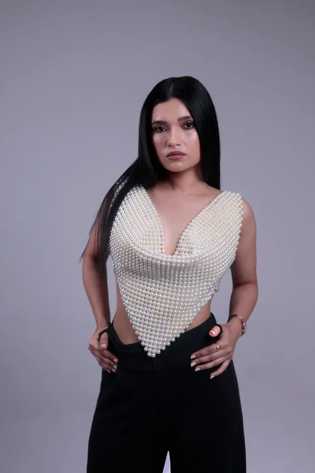 Lumina Pearl Cowl Neck Top