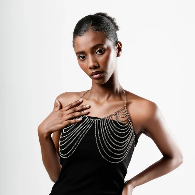 Argent Draped Chain Overlay