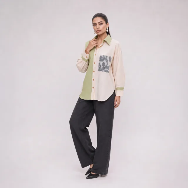 The Milk and Matcha Shirt | White and Green Shirt