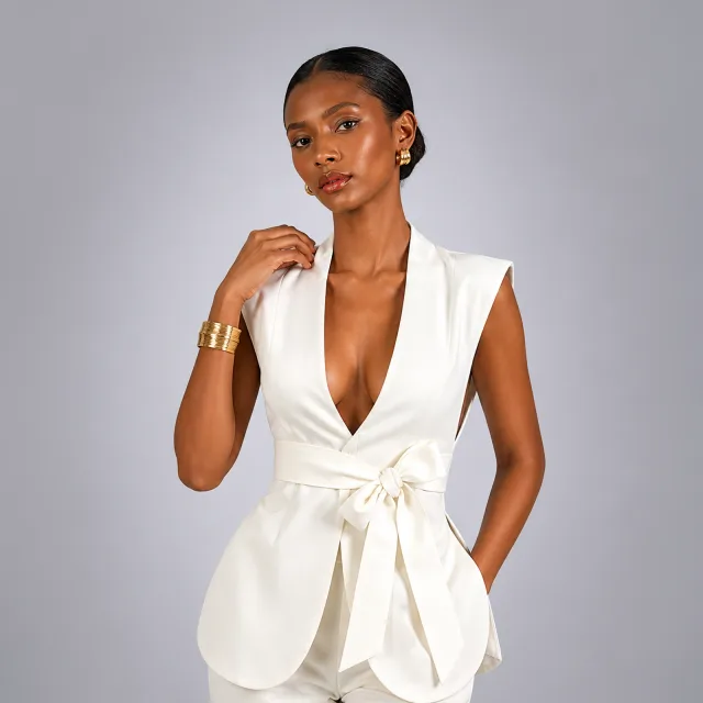 Ivory Tailored Vest Top