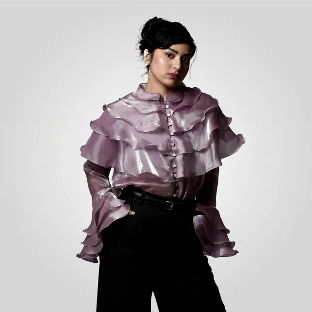Aurora Ruffled Organza Top