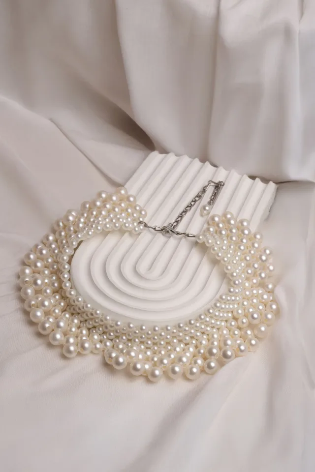 Luminescent Cascade Pearl Statement Necklace