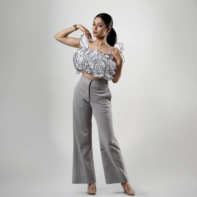 Ash Grey Tailored Straight Trousers