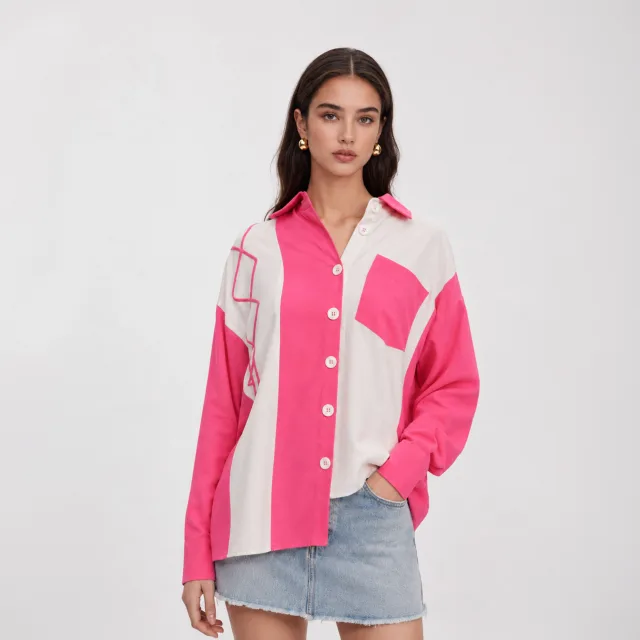 The Pink Clause Shirt | Pink Embroidered Shirt 