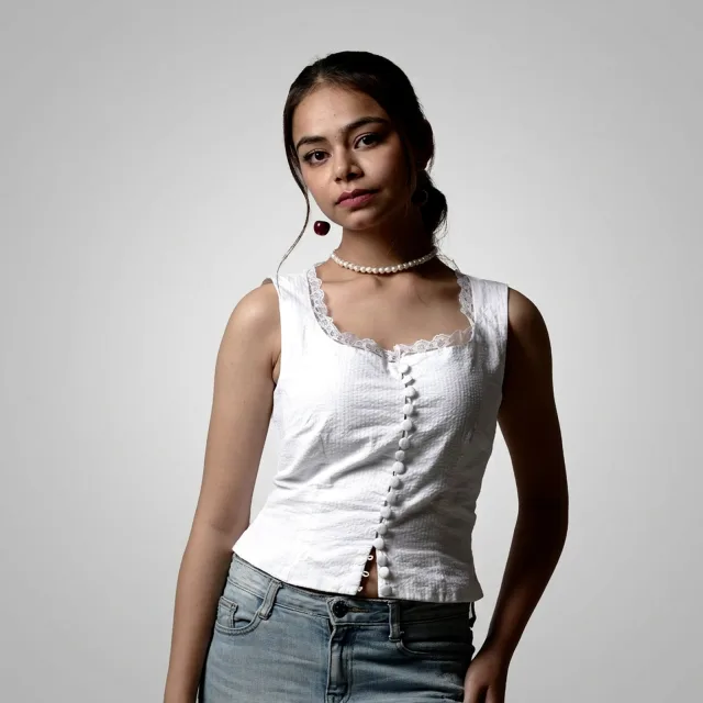 Ivory Cotton Lace Camisole