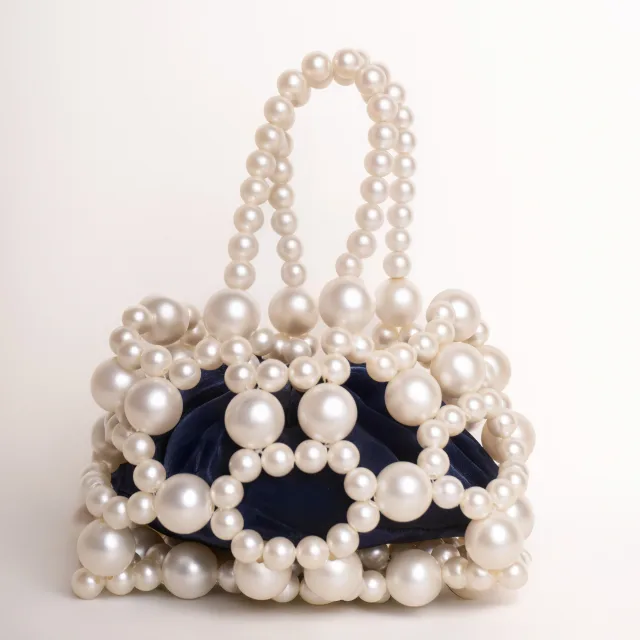 Lustrous Pearl Velvet Mini Bag