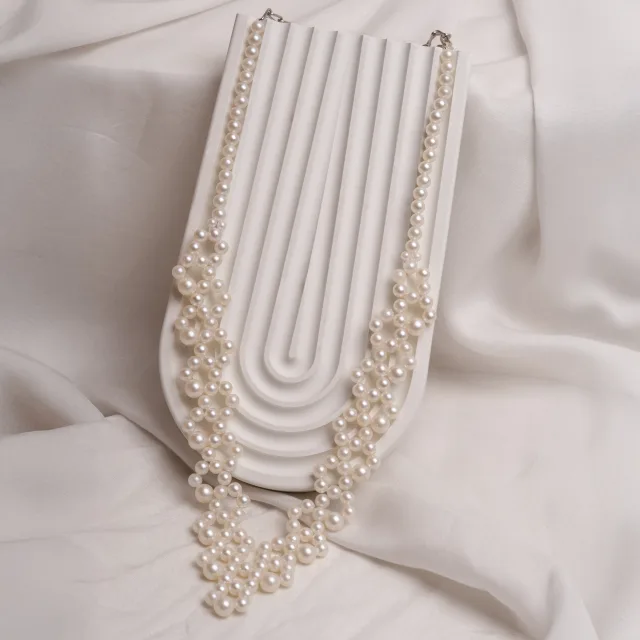 Opulent Pearl Cluster Necklace