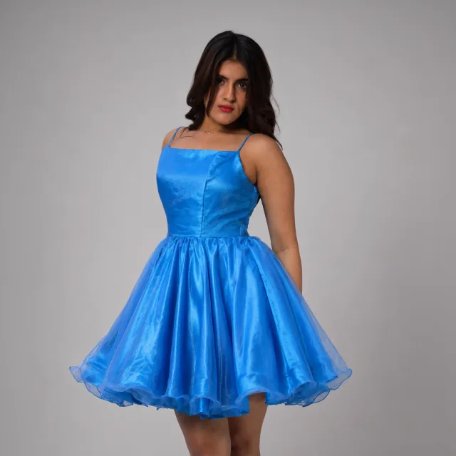 Azure Organza Mini Dress